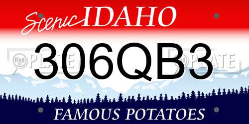 306QB3 Idaho License Plate