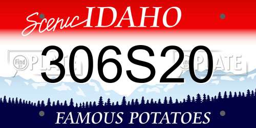 306S20 Idaho License Plate