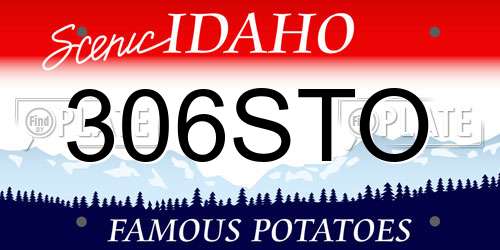 306STO Idaho License Plate