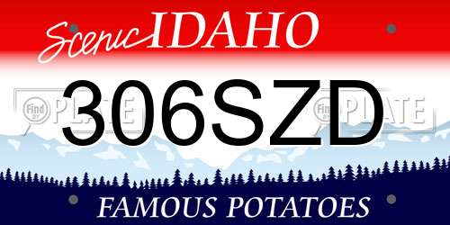 306SZD Idaho License Plate