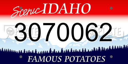 3070062 Idaho License Plate