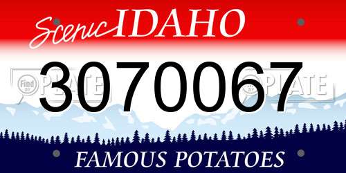 3070067 Idaho License Plate
