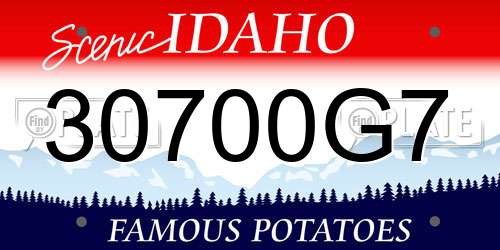 30700G7 Idaho License Plate