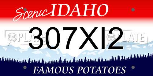 307XI2 Idaho License Plate