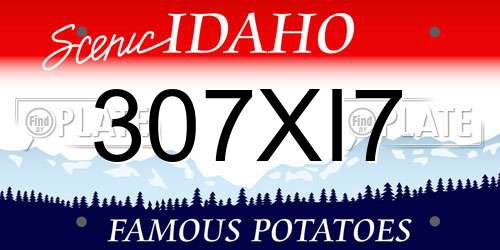 307XI7 Idaho License Plate