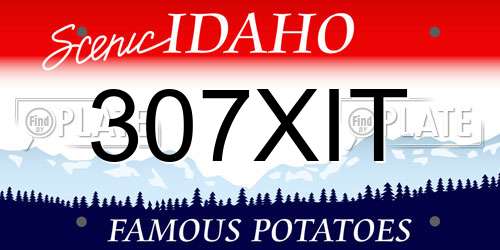 307XIT Idaho License Plate