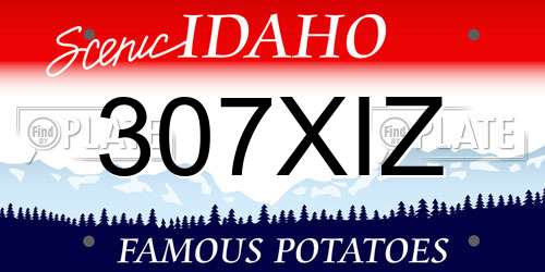 307XIZ Idaho License Plate