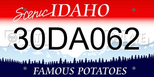 30DA062 Idaho License Plate