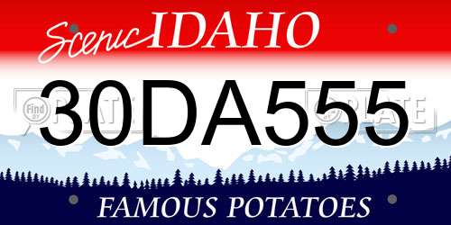 30DA555 Idaho License Plate