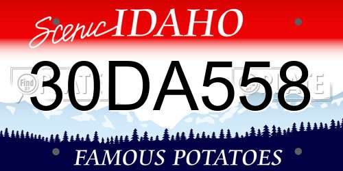 30DA558 Idaho License Plate