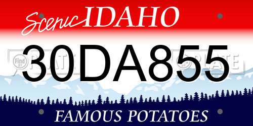 30DA855 Idaho License Plate