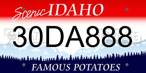 30DA888 Idaho License Plate