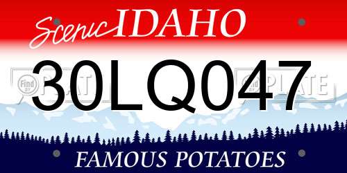 30LQ047 Idaho License Plate