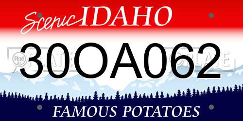 30OA062 Idaho License Plate