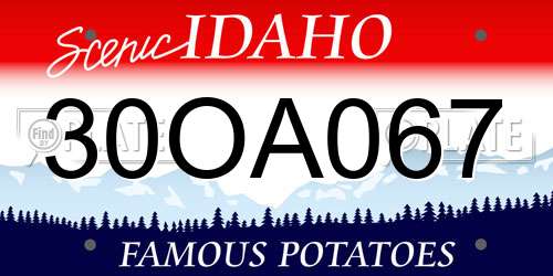 30OA067 Idaho License Plate