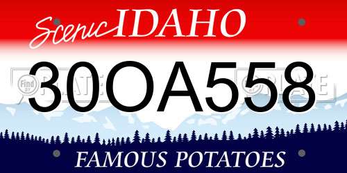 30OA558 Idaho License Plate