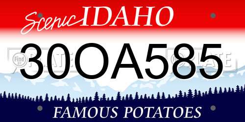30OA585 Idaho License Plate
