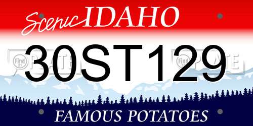 30ST129 Idaho License Plate