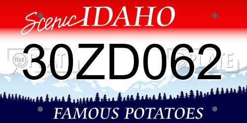 30ZD062 Idaho License Plate