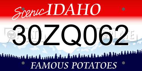 30ZQ062 Idaho License Plate
