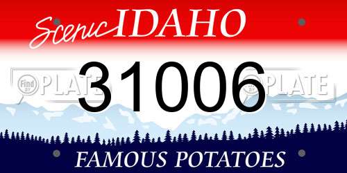 31006 Idaho License Plate