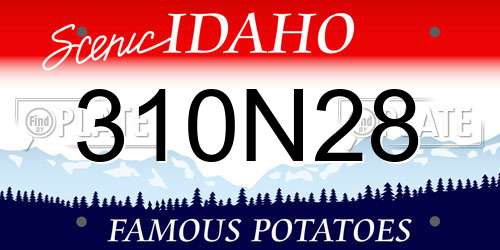 310N28 Idaho License Plate