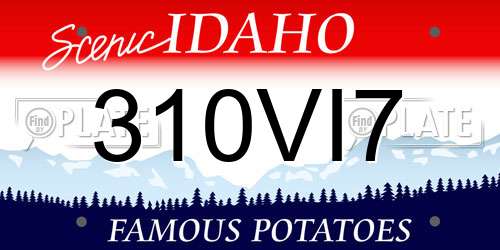 310VI7 Idaho License Plate