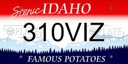 310VIZ Idaho License Plate