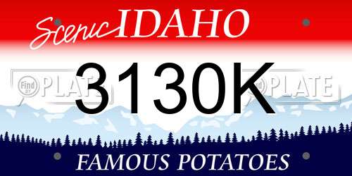 3130K Idaho License Plate