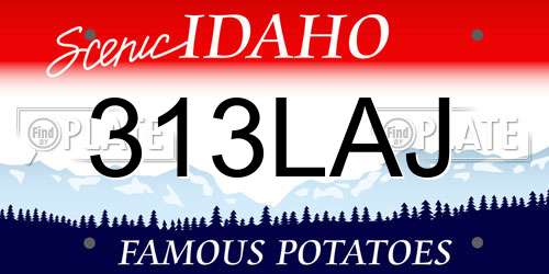 313LAJ Idaho License Plate