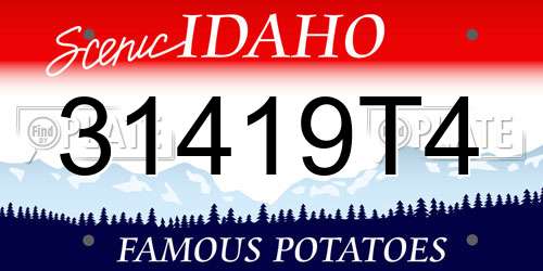 31419T4 Idaho License Plate