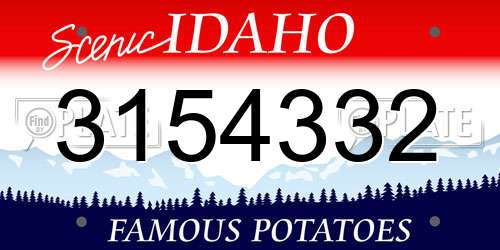 3154332 Idaho License Plate