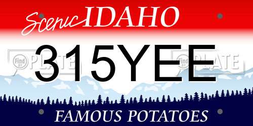 315YEE Idaho License Plate