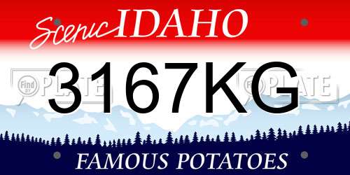 3167KG Idaho License Plate