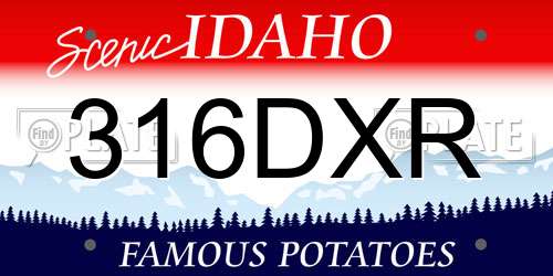 316DXR Idaho License Plate
