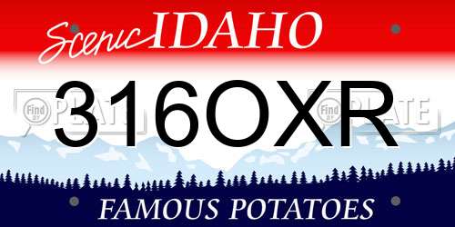 316OXR Idaho License Plate