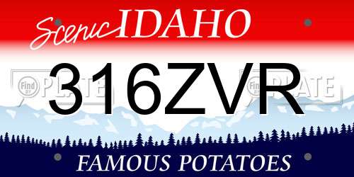 316ZVR Idaho License Plate