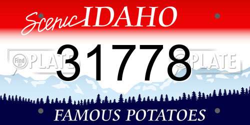 31778 Idaho License Plate