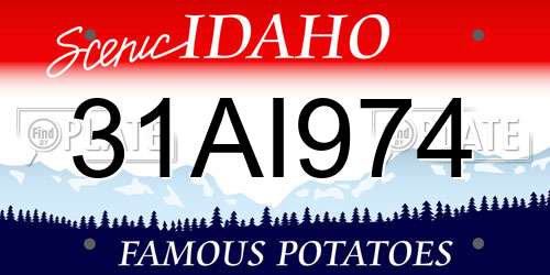 31AI974 Idaho License Plate