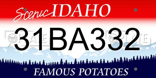 31BA332 Idaho License Plate