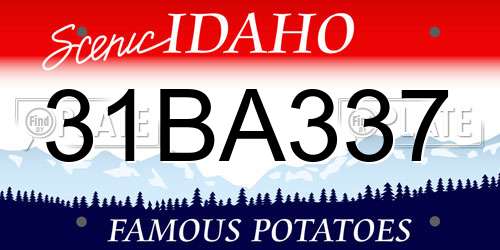 31BA337 Idaho License Plate
