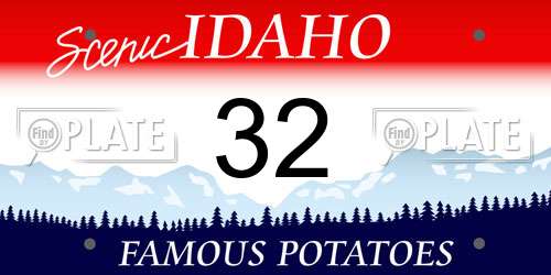 32 Idaho License Plate