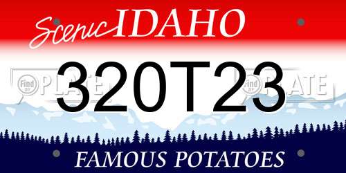 320T23 Idaho License Plate