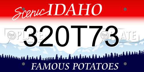 320T73 Idaho License Plate
