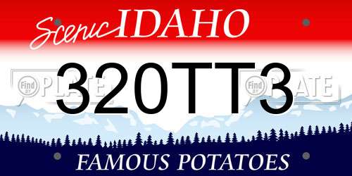 320TT3 Idaho License Plate