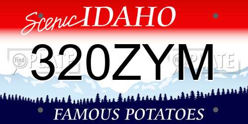 320ZYM Idaho License Plate