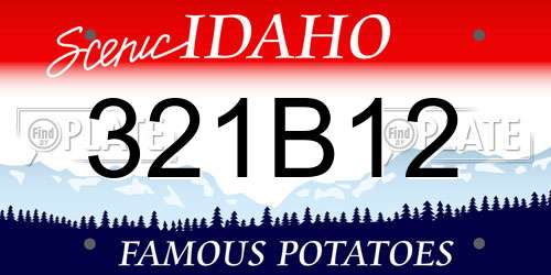 321B12 Idaho License Plate