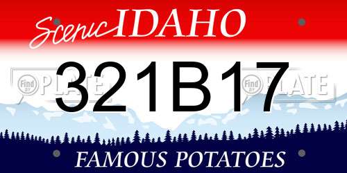321B17 Idaho License Plate