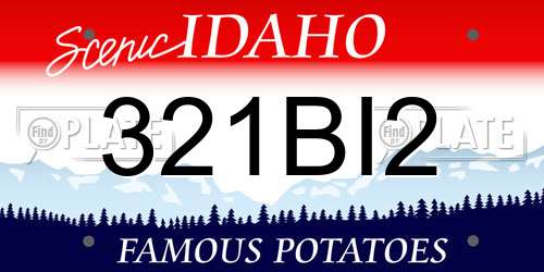 321BI2 Idaho License Plate