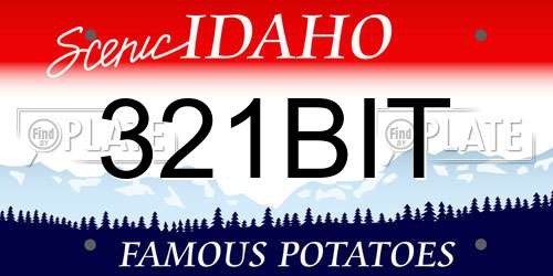 321BIT Idaho License Plate